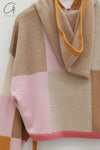 YANYAN KNITS Plaid Stand Collar Pullover YYK-YYW23-0172-PS Colorblock